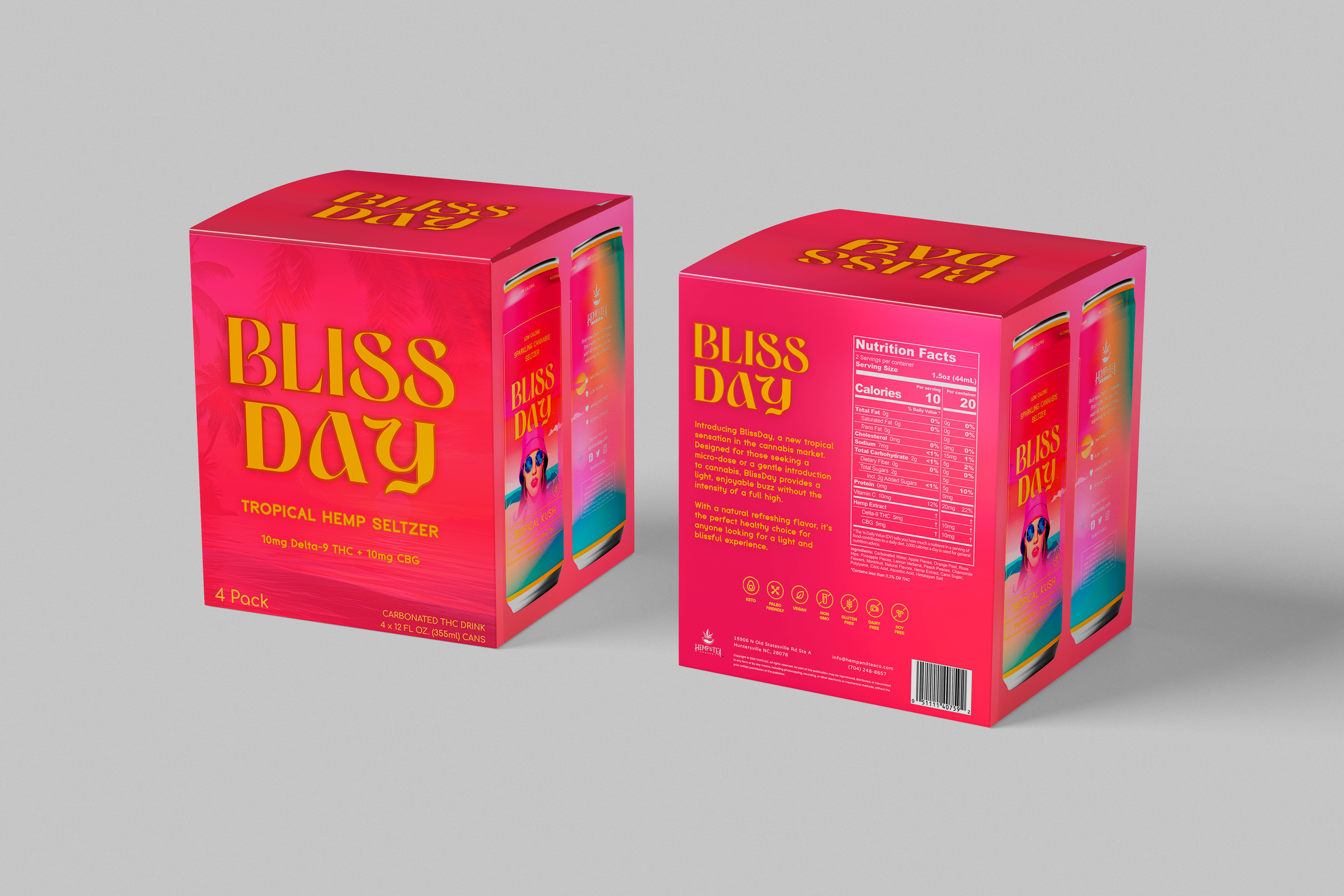 Bliss Day Sparkling THC Seltzer- 8 Pack